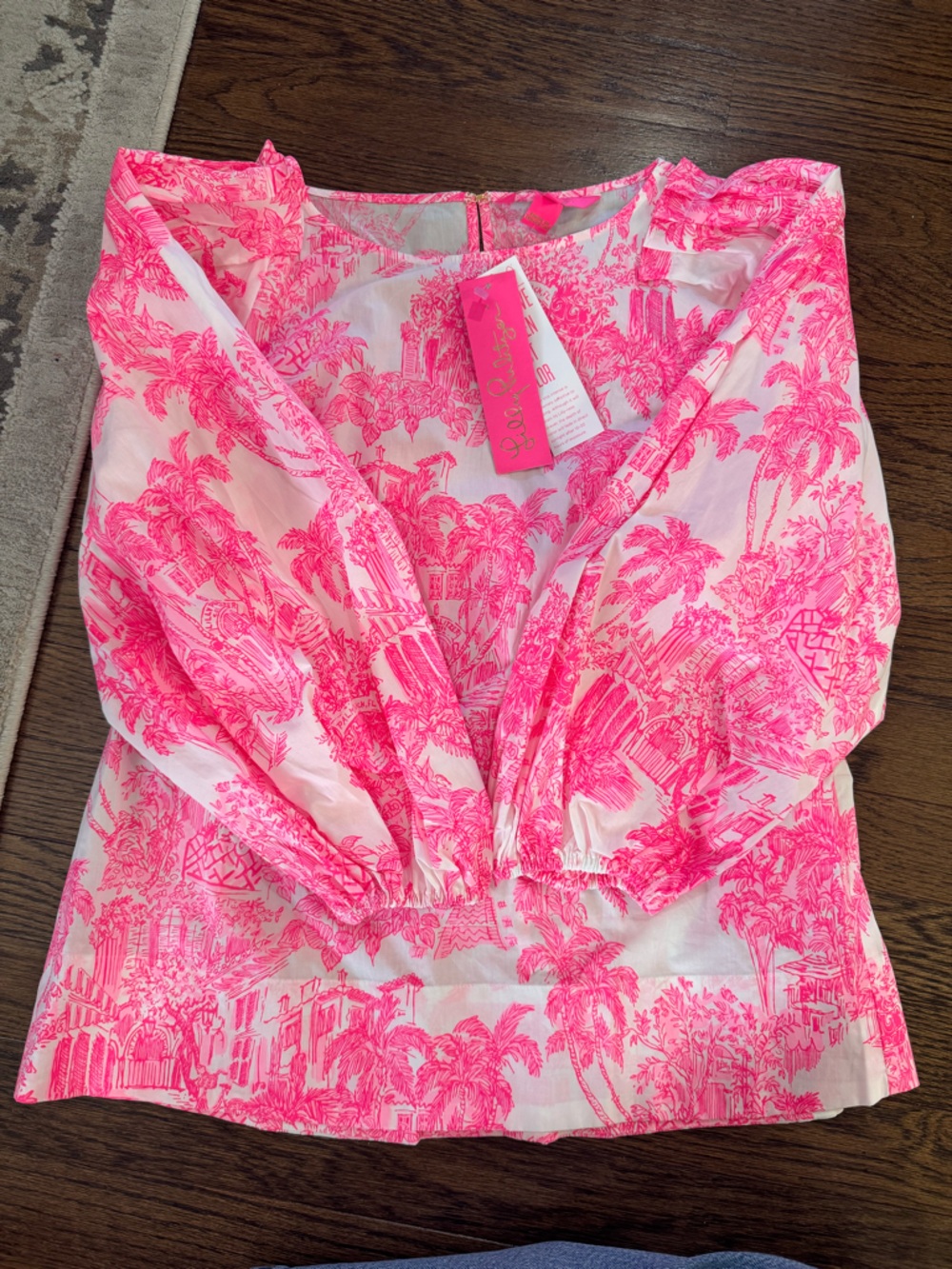 Lilly Pulitzer Barbara 3/4 Sleeve Top in Resort White: Palm Beach Anniversary To